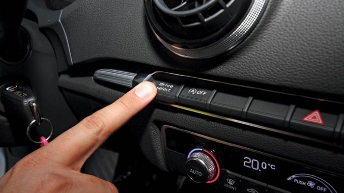 AUDI A3:Χάρη στο Drive Select ρυθμίζεις βασικές παραμέτρους με το ένα δάκτυλο.